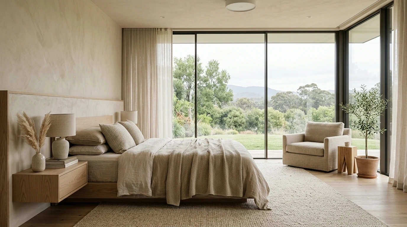 Vitrage moderne dans une chambre contemporaine