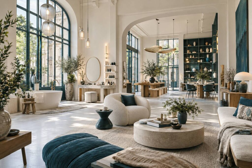 Illustration éditoriale du sujet : La Maison Sarah Lavoine s’associe à David Lucas pour ouvrir un concept store unique à Bordeaux